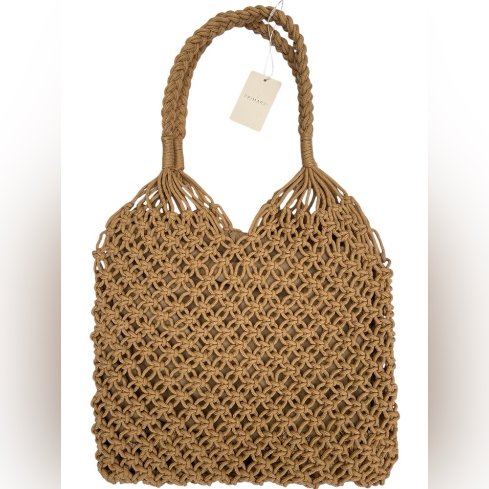 PRIMARK NWT Crochet Shopper Light Brown